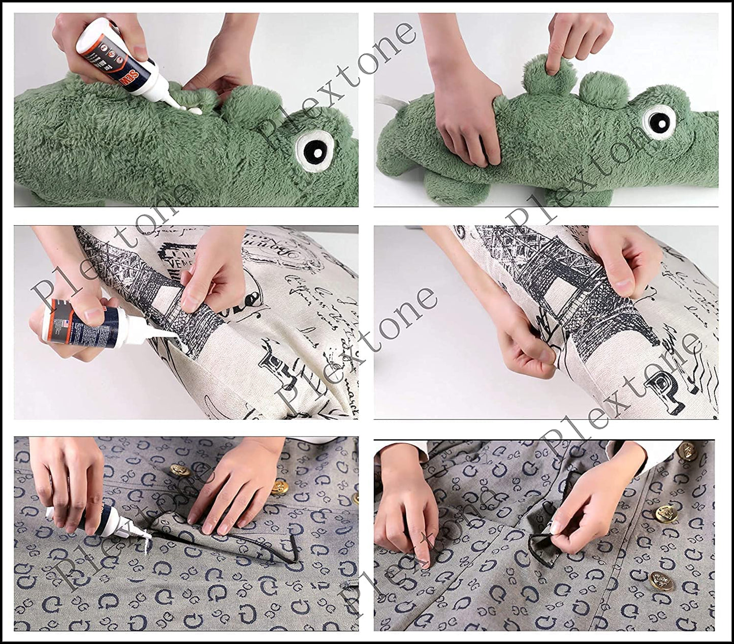 1 Min Quick Bonding Fast Dry Sew Glue Liquid Natural Latex Art Glue Reinforcing Adhesive Speedy Fix for All Fabrics Clothing Cotton Flannel Denim Leather Polyester Doll Repair (60ml+120ml)