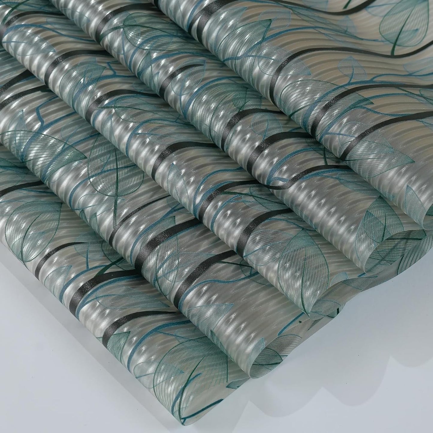 DKTIE Nature Pattern Rainbow Window Film Decorative Stained Glass Window Film Static Cling Films Easy Apply Removable Comes with Tools (U1747-Reeded Glass, 35.4" x 78.7")