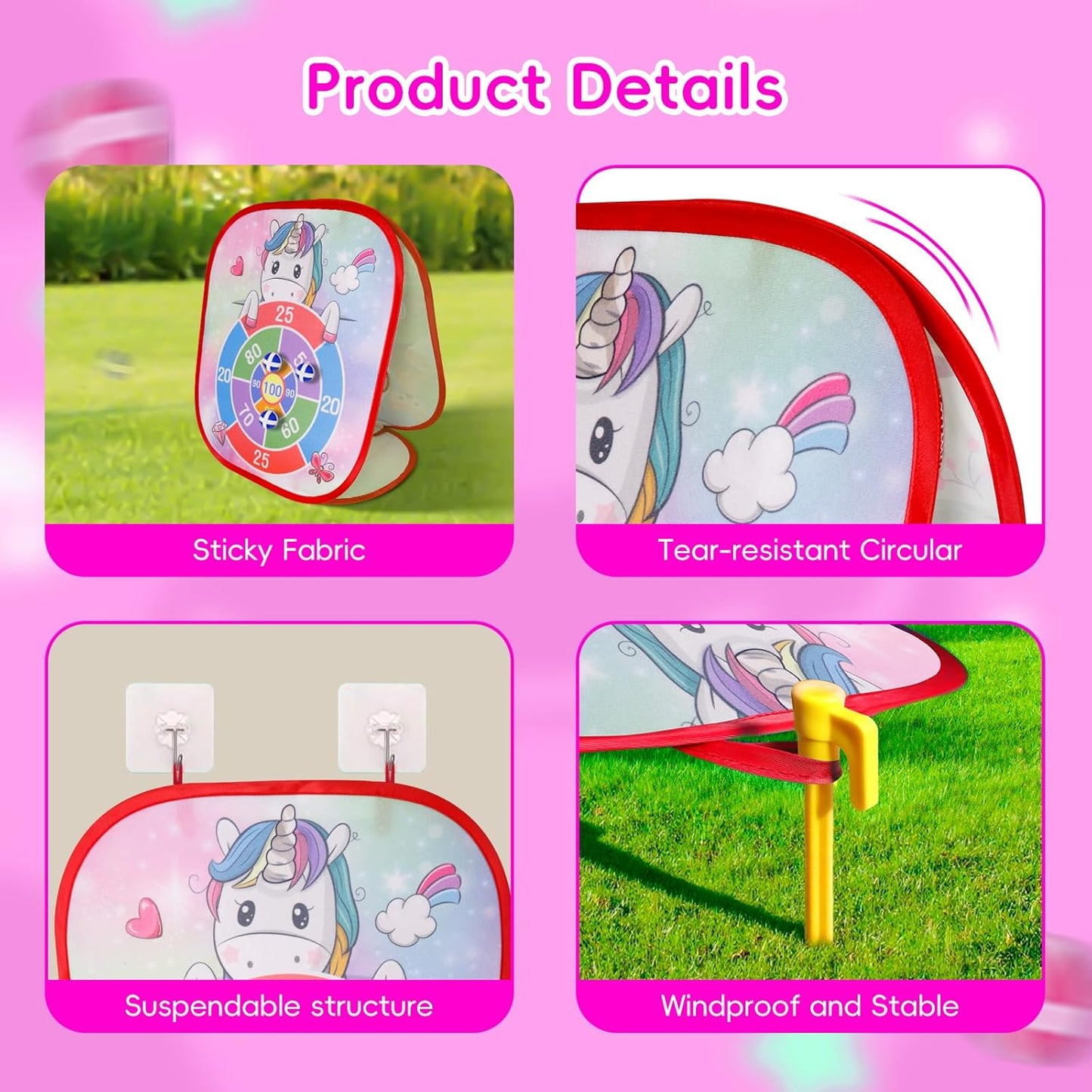 Bean Bag Toss Game for Kids - 5IN1 Kid Cornhole Toys Set, Over 3 Years Toddlers Children Backyard Beach Lawn Outdoor Indoor Throwing Toy to Boys Girls Birthday Family Party Christmas Easter Gift