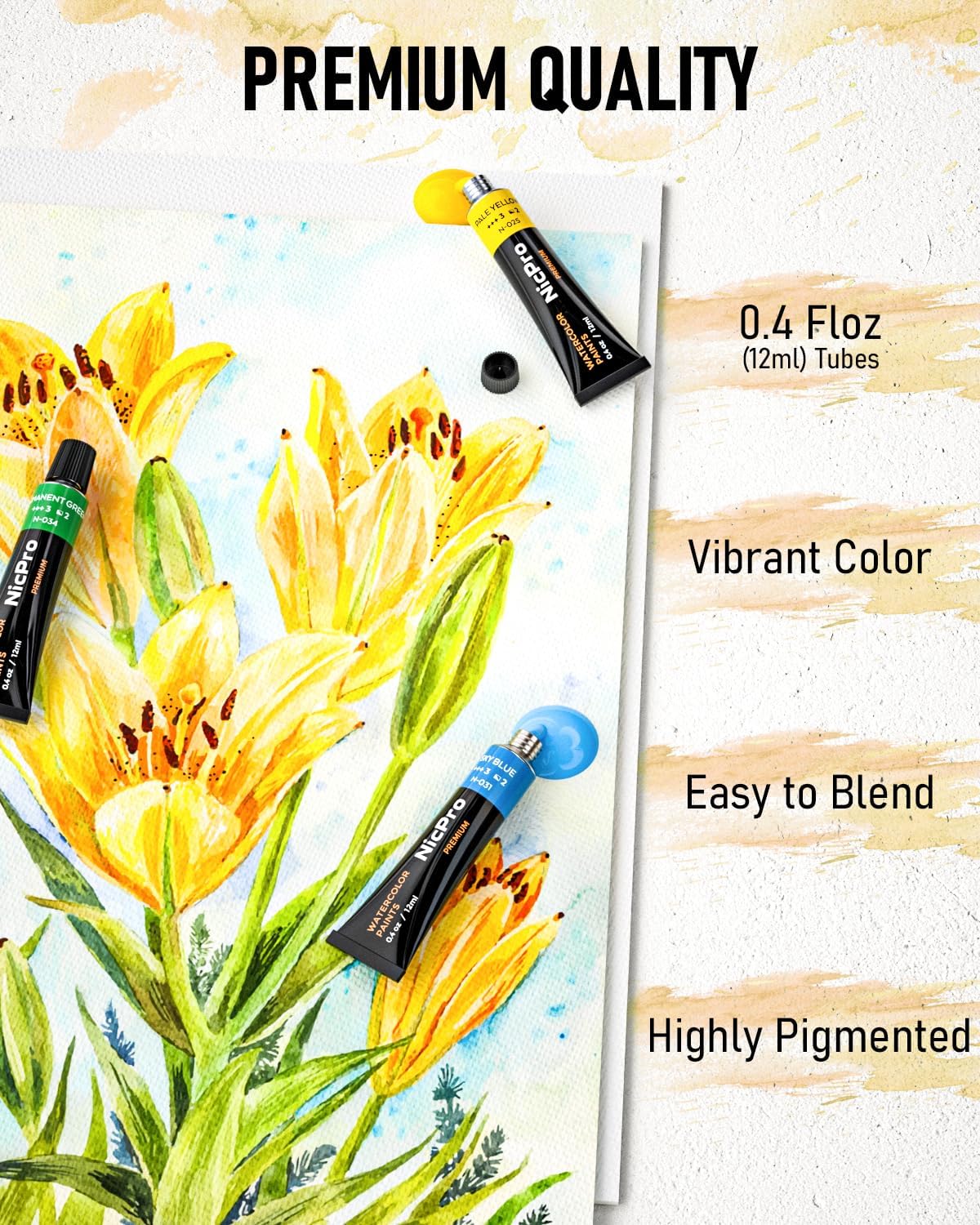 Nicpro 78PCS Watercolor Paint Set for Adults,Beginner & Artists, 36 Tubes Water Color Paint Set with 25 Watercolor Paper, 8 Squirrel Paint Brushes, Palettes, Color Wheel, Art Painting Supplies