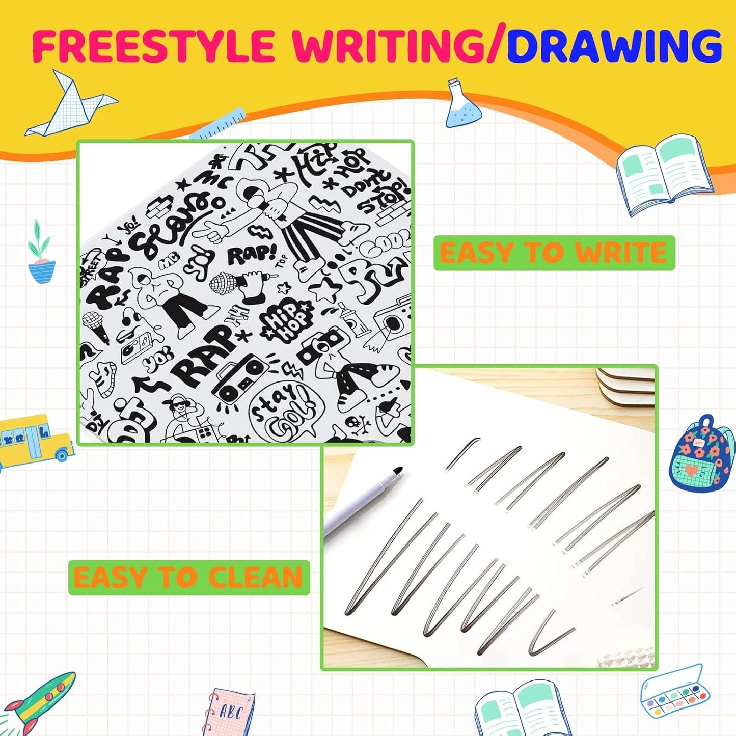 12 Pcs Dry Erase Answer Paddle 7 x 9 Inch Handheld Wooden White Board Double Sided Dry Erase Small Whiteboards for Students Classroom Games Party Auction Paddles for Bidding Meeting Voting(12)