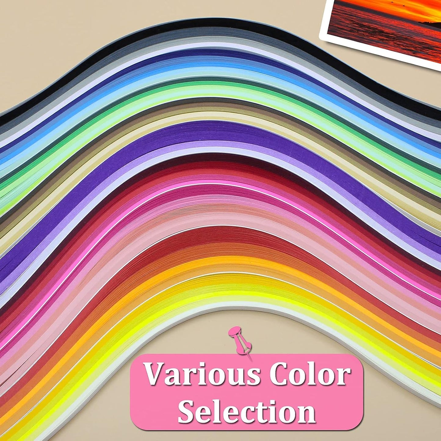Zorfeter 9 Sets Multi-Color Quilling Paper Strips Kits 900 Strips 42 Colors, 5mm Width, 15" Length