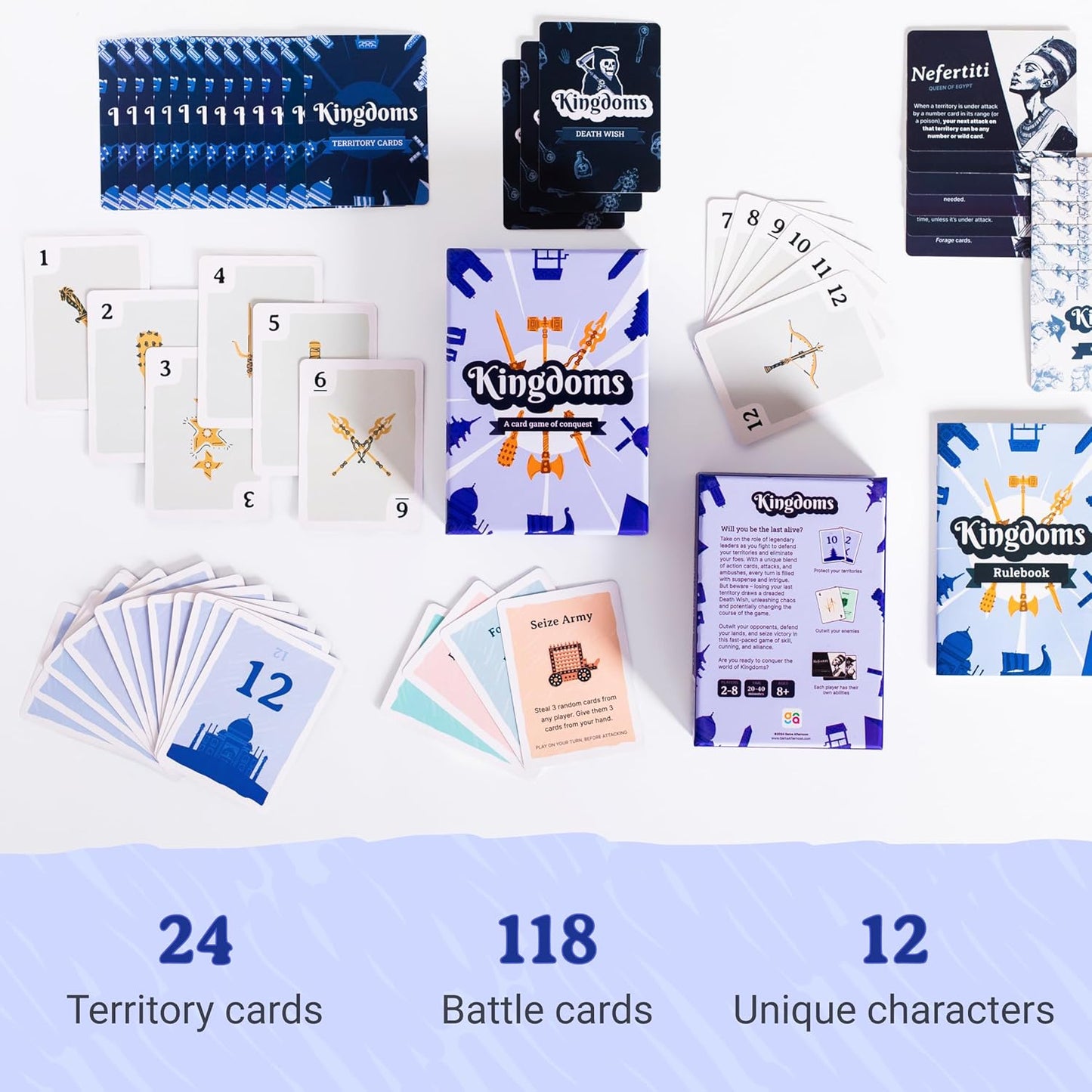 Kingdoms Card Game - Family Strategy Game for 2-8 Players, Ages 8+ | Master Tactics and Outwit Opponents