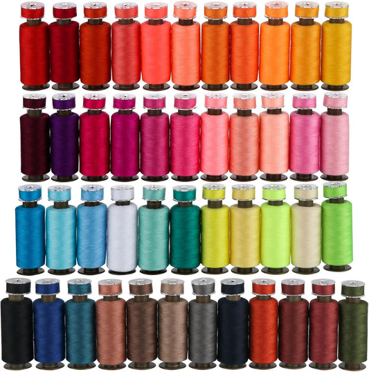 90 Pcs 45 Colors Sewing Thread &Prewound Bobbins Thread, 600yard Thread for Sewing Machine, Sewing Supplies, Polyester Sewing Machine Kit for Hand Sewing, Stitching, DIY