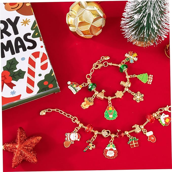 Advent Calendar, Jewelry Advent Calendar, DIY Bracelet Accessory 2025, 24 Days Making Jewelry Kit for Adults Women Kids Xmas Holiday