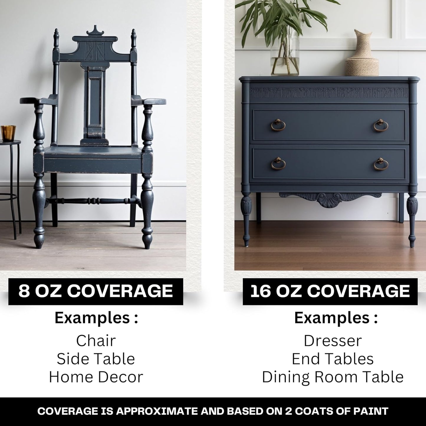 Daydream Apothecary Premium Chalk Style Paint for Furniture, Home Décor, Wood, DIY Interior Projects, Quick Dry, No Prep or Prime Needed, Matte Slate Grey - 16oz