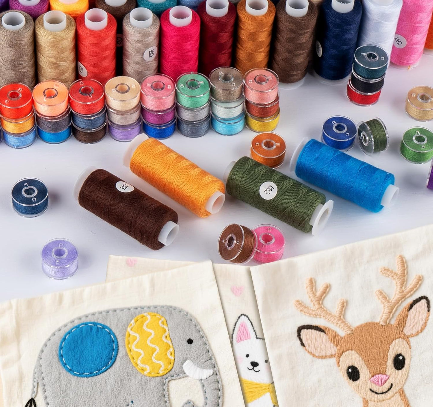 72 Pcs 36 Colors Sewing Thread Assortment, 550 Yards Polyester Thread for Sewing with 50 Yards Prewound Bobbins Threads, Threads for Machine Hand DIY Beginners, Stitching, Home