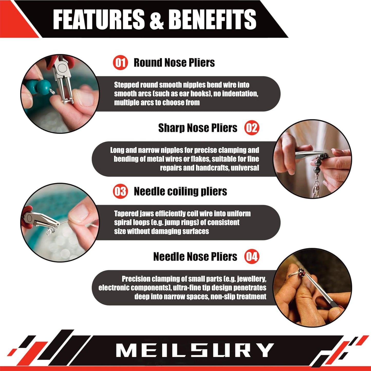 8PCS Jewelry making tools, jewelry tools set with Wood Holder,Professional jewelry pliers idear for DIY jewelry repair, wire wrapping, beading, crafting, crimping, and cutting