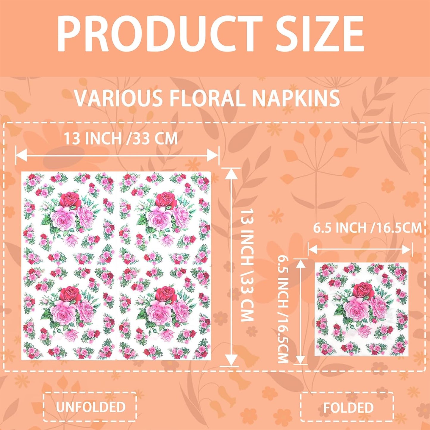 Decoupage Napkins Assorted Floral 27 Pack 9 Styles for DIY Crafting Birthday Party ， Decorative Decoupage Napkins Cocktail Paper ，Each Unfolded 13 Inch (Colorful Floral)