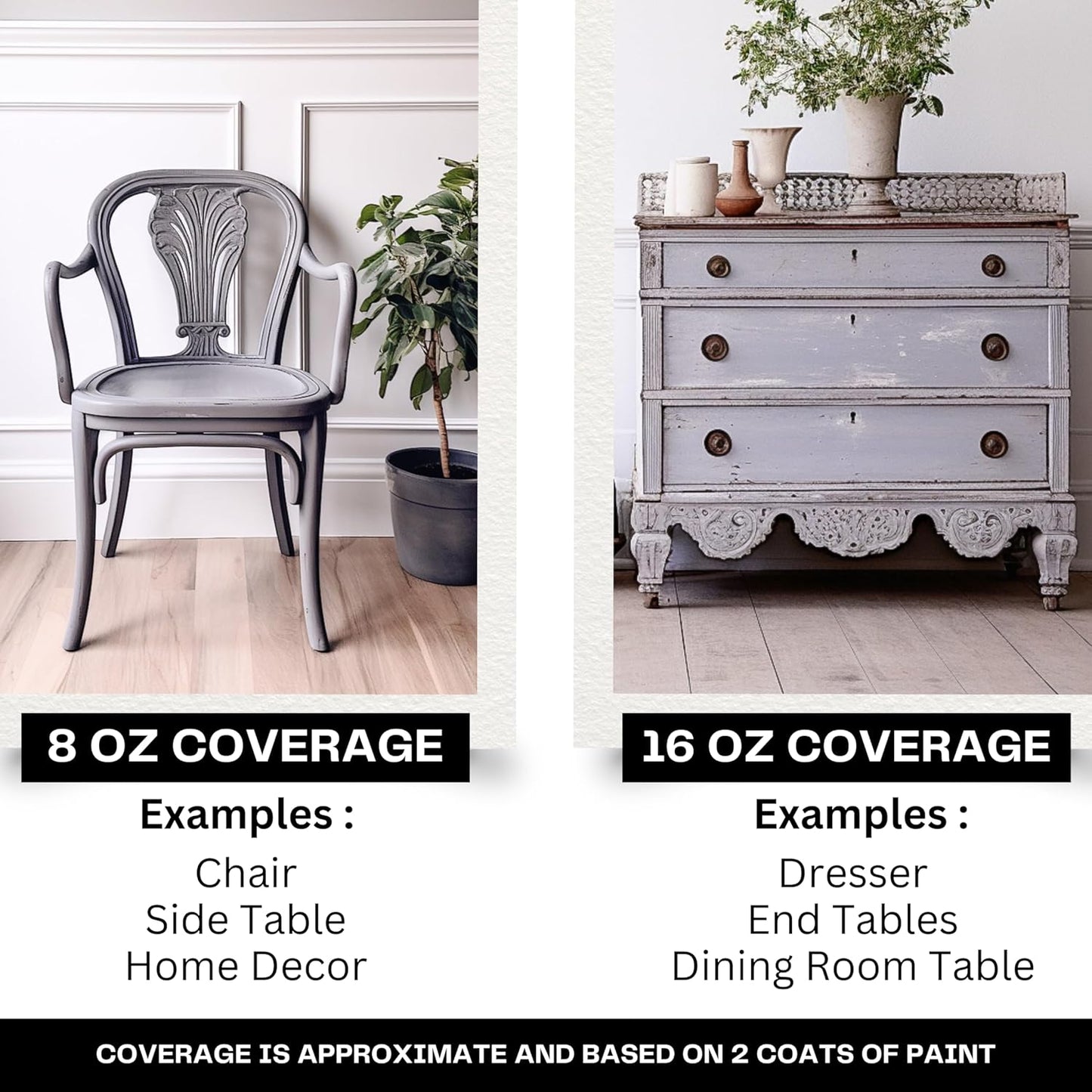 Daydream Apothecary Premium Chalk Style Paint for Furniture, Home Décor, Wood, DIY Interior Projects, Quick Dry, No Prep or Prime Needed, Matte Gray - 16oz