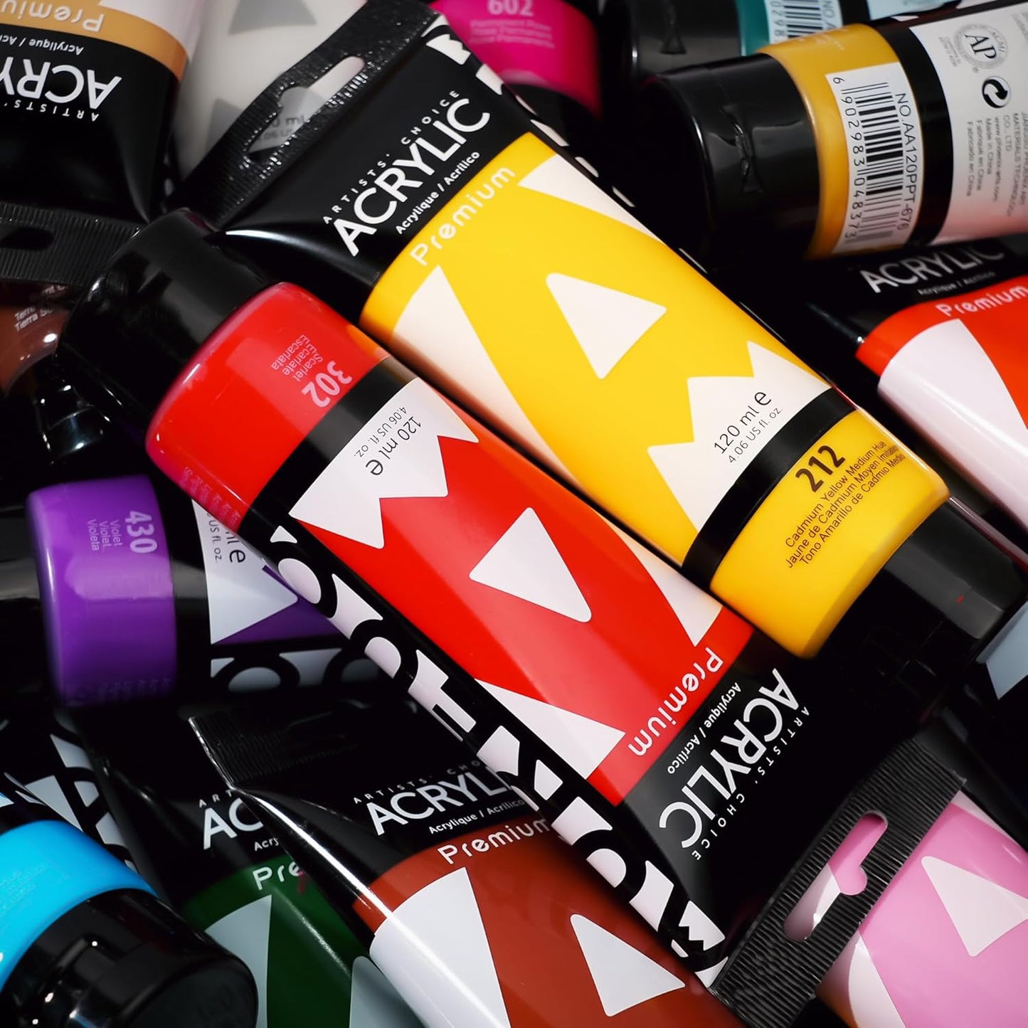 AUREUO Cadmium Yellow Medium Hue Acrylic Paint, 4 Fl Oz / 120ml Single Tube, Rich Pigment Art Craft Paints for Canvas, Rocks, Wood, Ceramic, Fabric