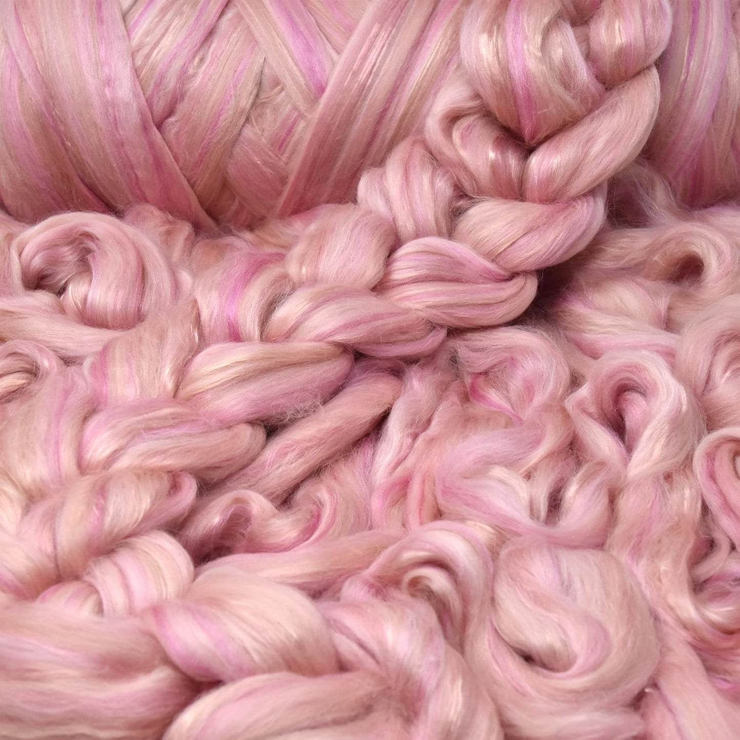 Merino Silk Luxe Tonal Designer Blend. Superfine Merino, Mulberry Silk, Tussah Silk. Top Roving for Spinning or Felting. Tender Heart 1oz
