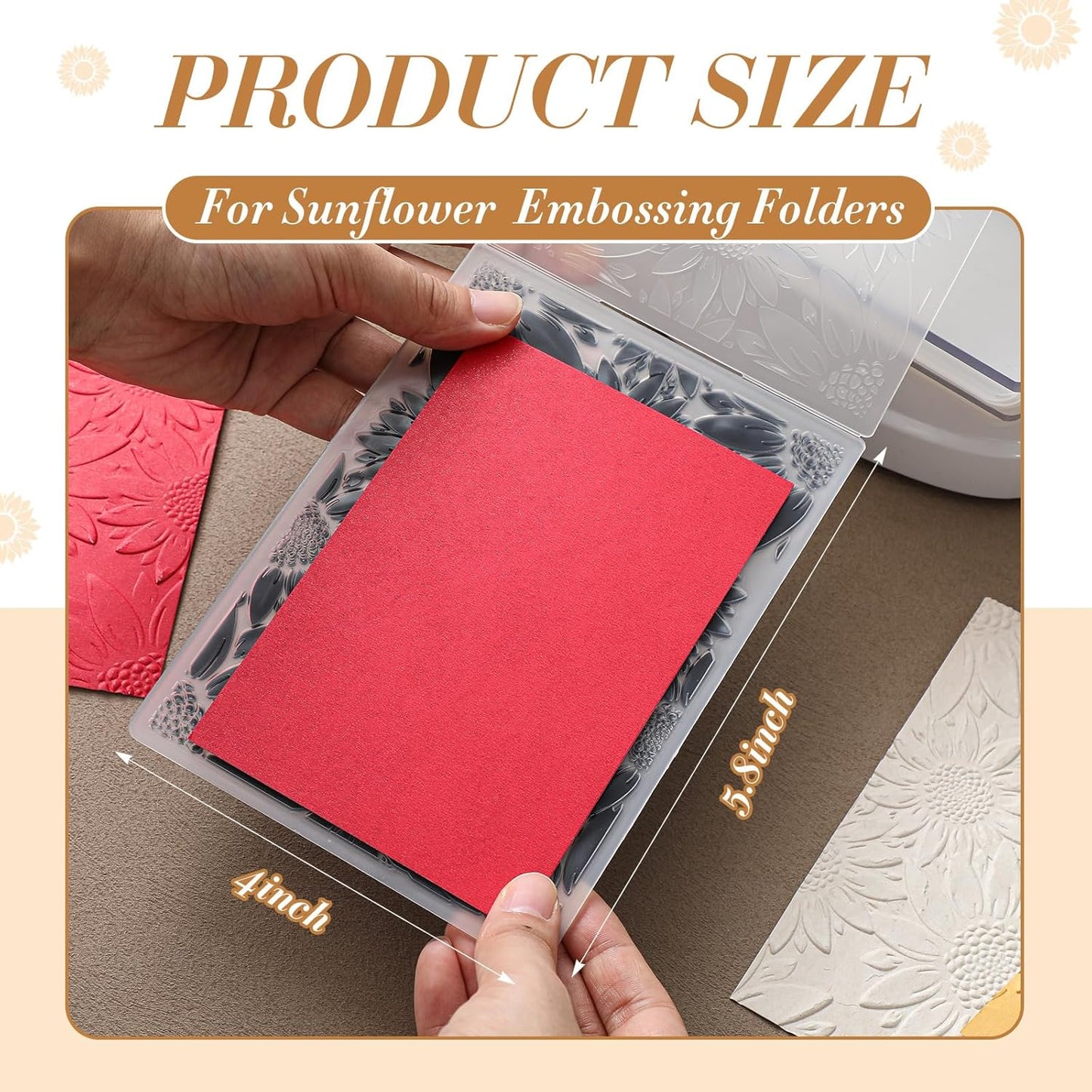 Geiserailie 1 Pcs Embossing Folders Embossing Machine Template Paper Card Folders for Christmas Card Making DIY Flower Scrapbook Photo Album Craft Decoration 5.9 x 4.1 Inch (Sunflower Style)