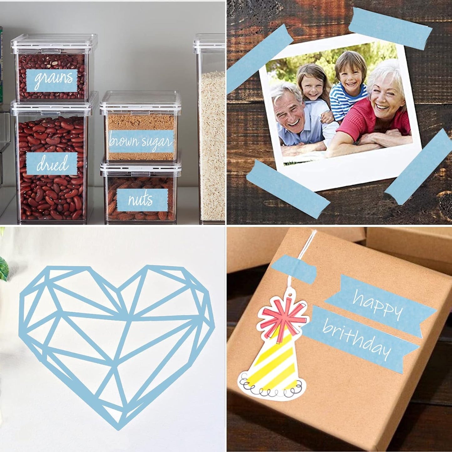 Light Blue Painters Tape,1 inch x 60 Yards - Medium Adhesive Masking Tape for Painting,Labeling,DIY Crafting,Decoration and School Projects