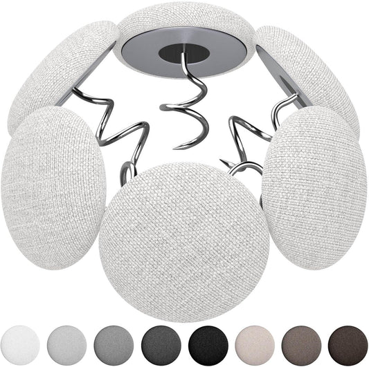 12 Colors Fabric Covered Button Twist Pins Dust Ruffle Pins- for Sofa，Upholstery，Armchair Caddies, Armrest Covers,Bed Skirts, Slipcovers, Headliners (Rice White, 24)