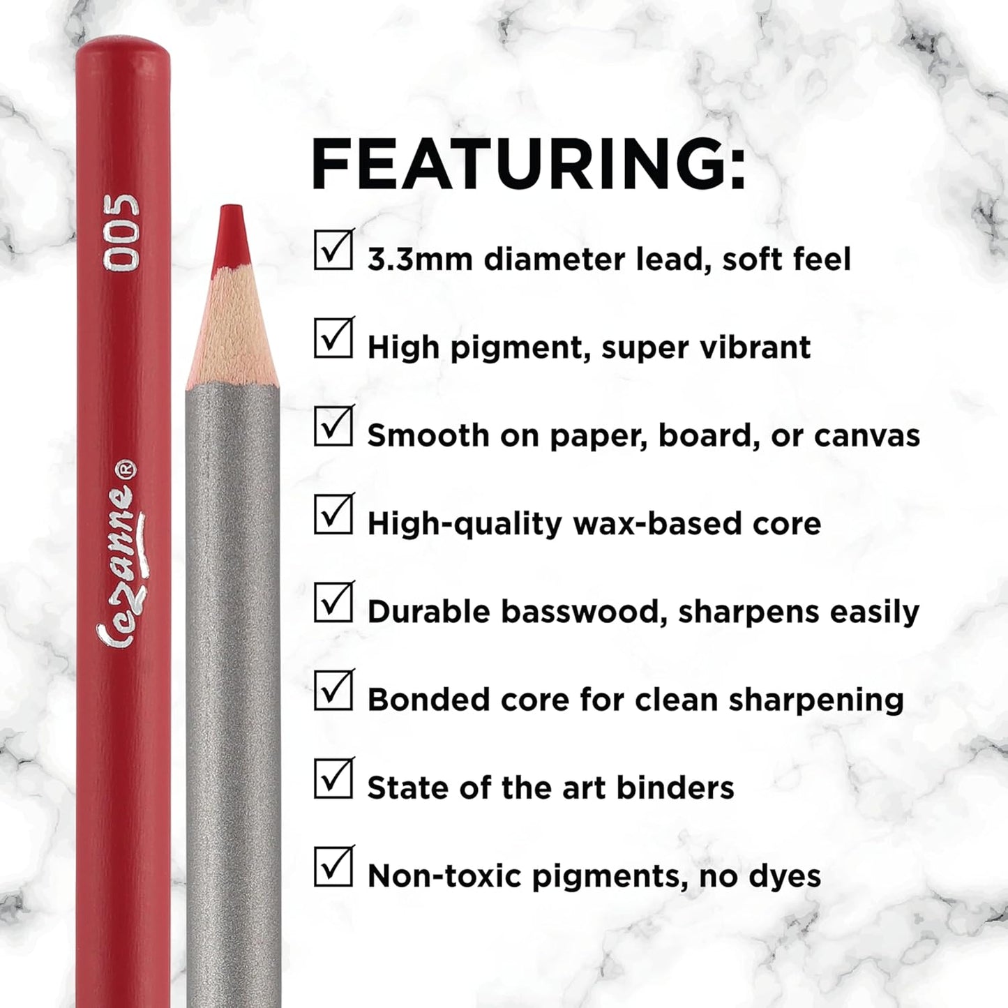 Creative Mark Cezanne Premium Colored Pencils Petunia 6 Pack - Highly-Pigmented Drawing Pencils - Coloring Pencils for Drawing, Blending, Coloring, and More