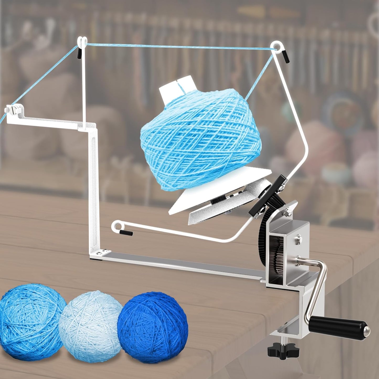 Large Capacity Yarn Winder, 15 oz Metal Ball Spinner for Crocheting & Knitting, Sturdy & Smooth for Easy Yarn Winding, Ideal for Knitting Enthusiasts