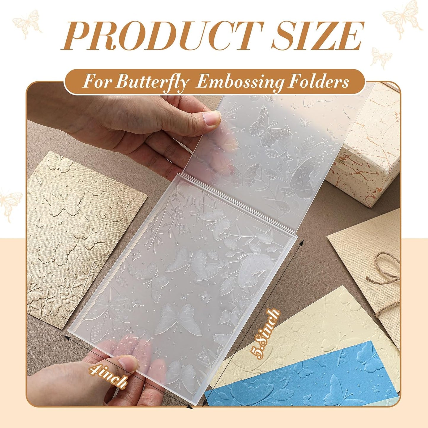 Geiserailie 1 Pcs Embossing Folders Embossing Machine Template Paper Card Folders for Christmas Card Making DIY Flower Scrapbook Photo Album Craft Decoration 5.9 x 4.1 Inch (Butterfly Style)