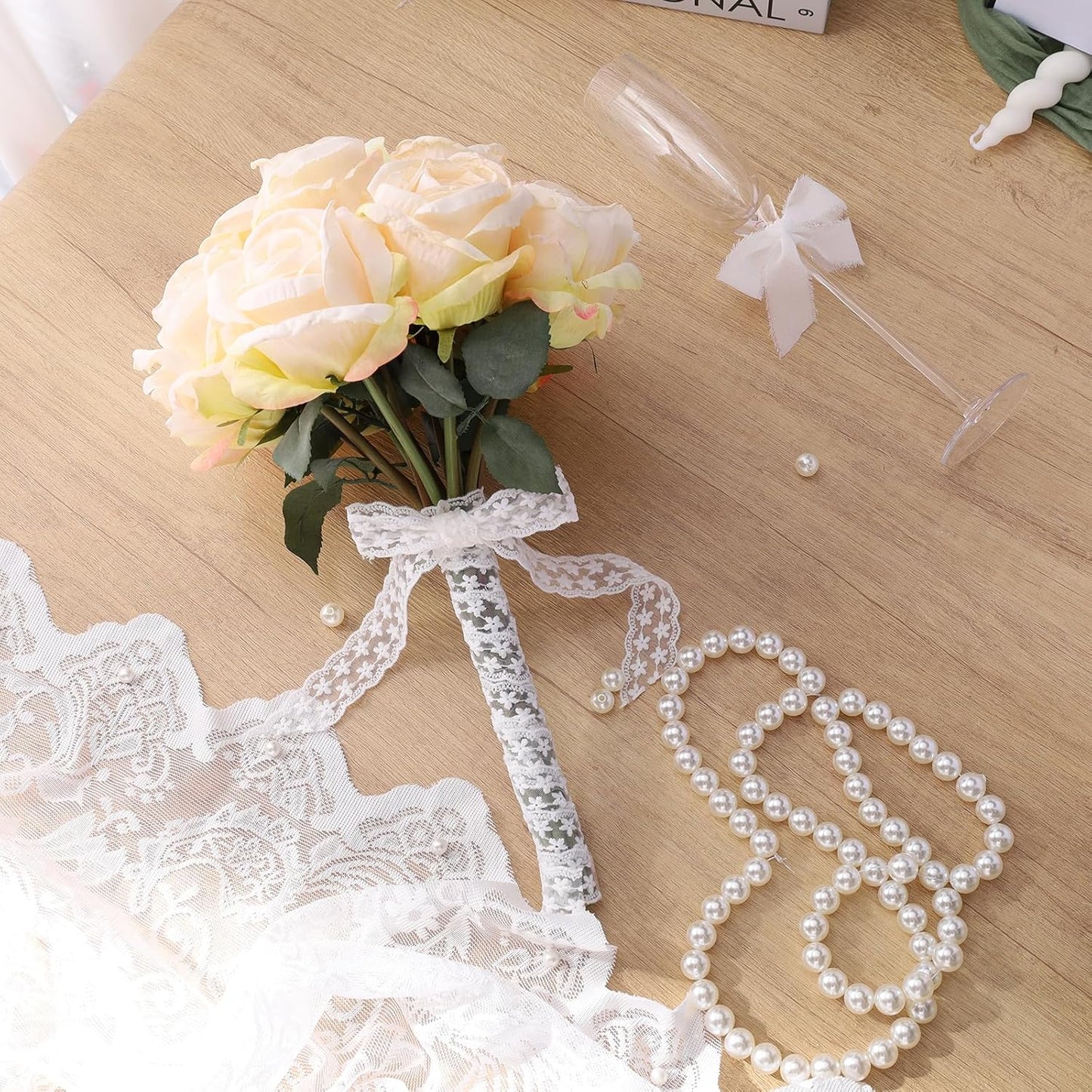 LaRibbons White Ribbons for Crafts 6 Rolls 27.5 Yards TTL Thin Ribbon for Sewing Wedding Gift Wrapping Home Decor