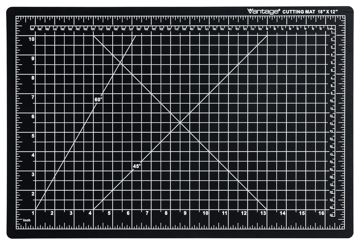 Dahle Vantage 10671 Premium Self-Healing Cutting Mat, 12"x18", 1/2" Grid, 5 Layers for Max Healing, Perfect for Crafts & Sewing, Black