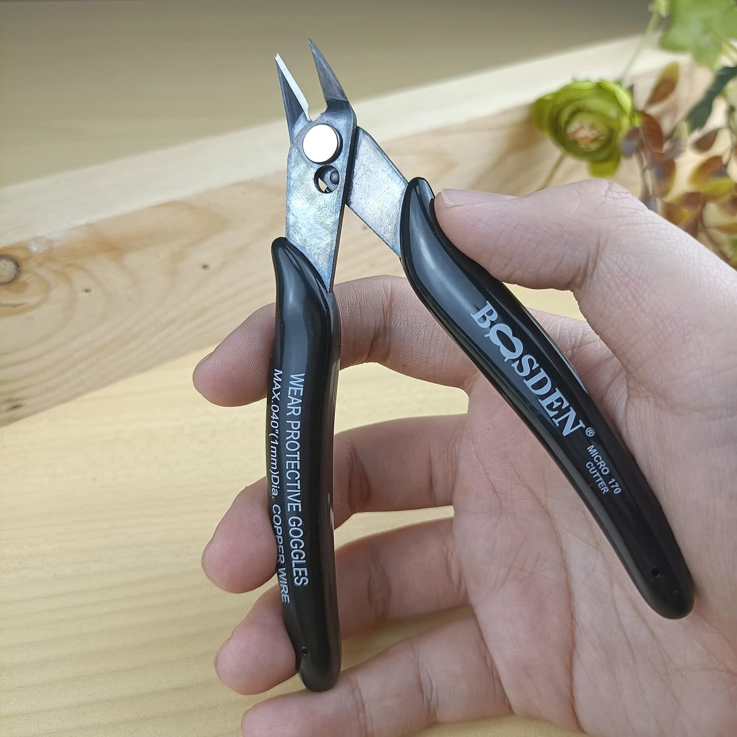 170 Wire Cutters, 10 Pack, Flush Cut Pliers 5 Inch, BOOSDEN Micro Wire Cutters Diagonal Cutting Pliers, Flush Cutter for Jewelry Making, Wire Snips Nippers for Artificial Flowers, Crafts, Zip Ties