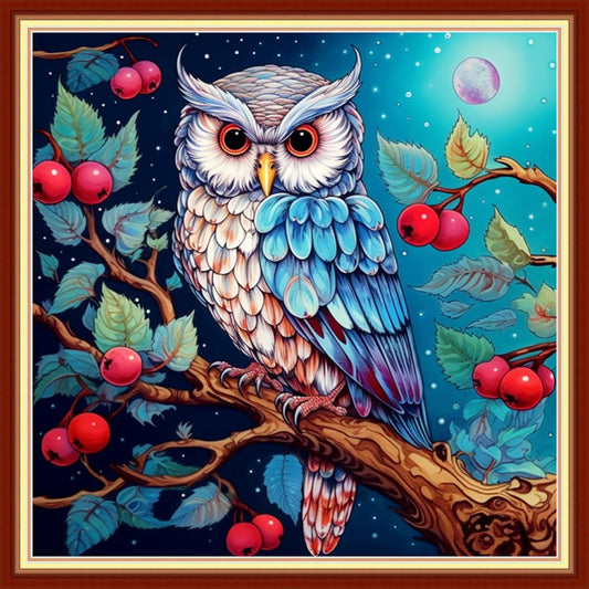 Artvxeay Cross Stitch Kits Stamped Full Range of Embroidery Kits for Beginners Adults 11CT Pattern Stitch Embroidery Kits Needlepoint Kits DIY - (Owl on Tree 18x18 inch)