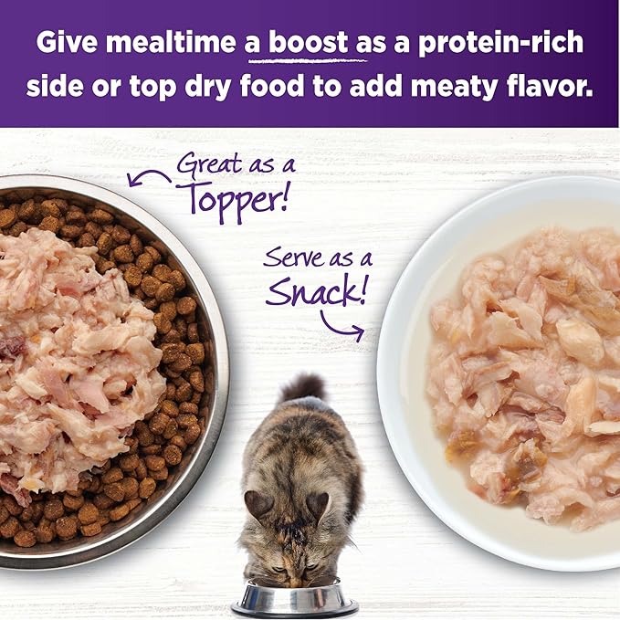 Wellness Bowl Boosters Wet Cat Food Topper, Grain Free, Natural, Flaked Salmon & Tuna Recipe in Broth, 1.75 Ounce Pouch (Pack of 12)