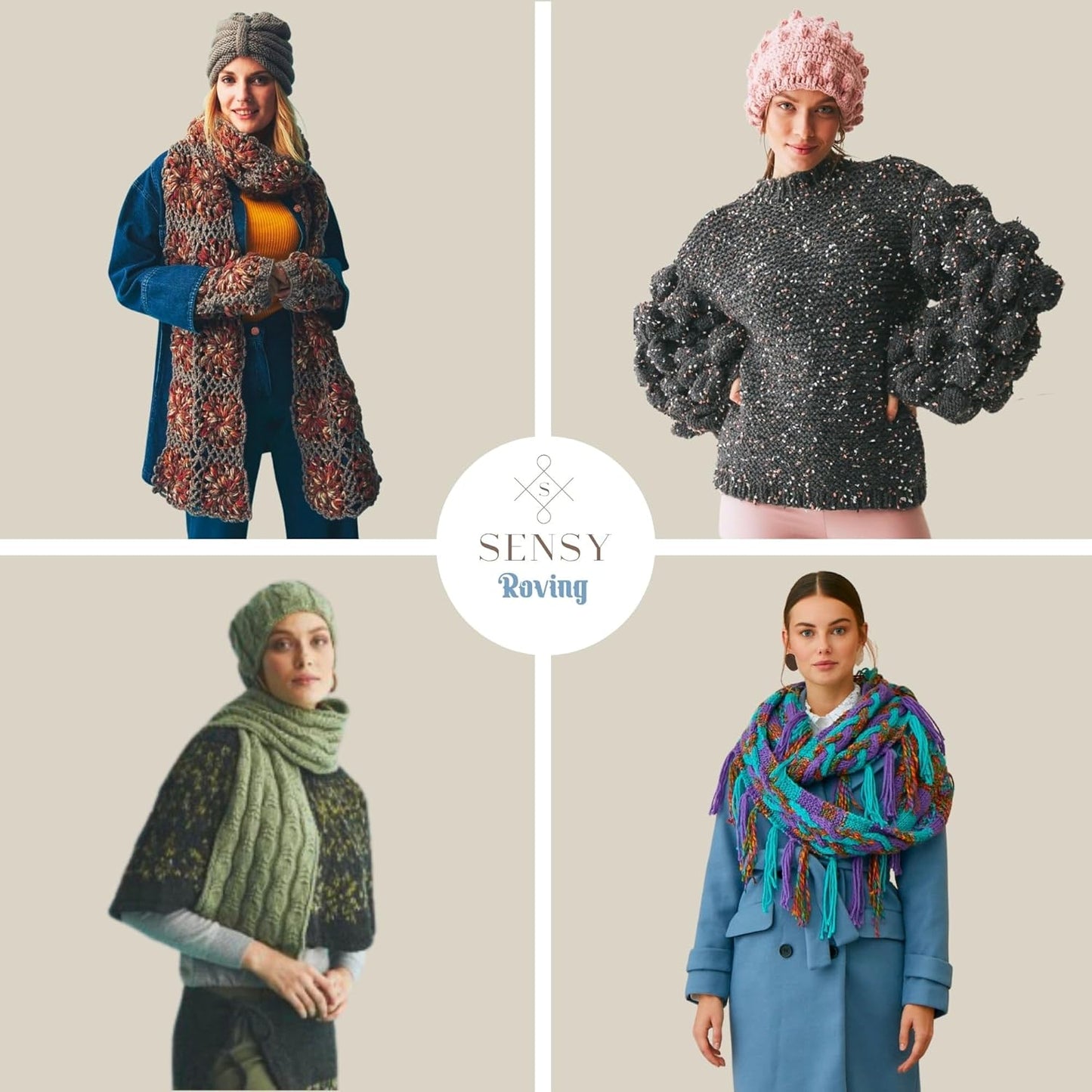 Sensy Roving Yarn, 3.5 oz, 132 Yards, Gauge 5 Bulky (Burgundy)