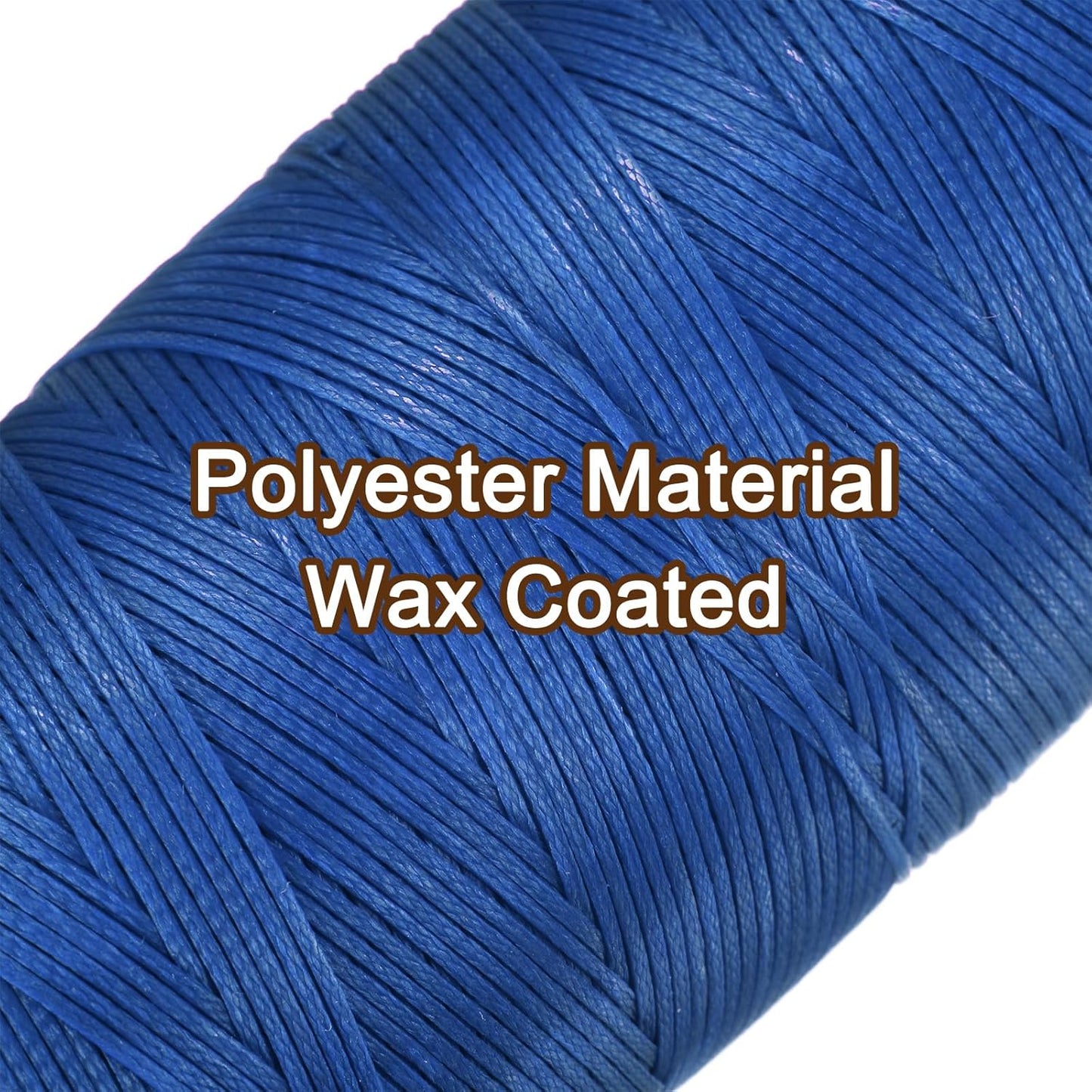 uxcell 150D 0.8mm Flat Waxed Thread 284 Yards Polyester Leather Sewing Waxed String Hand Stitching Waxed Cord for Leather Stitching Sewing Bookbinding DIY Craft Sapphire Blue