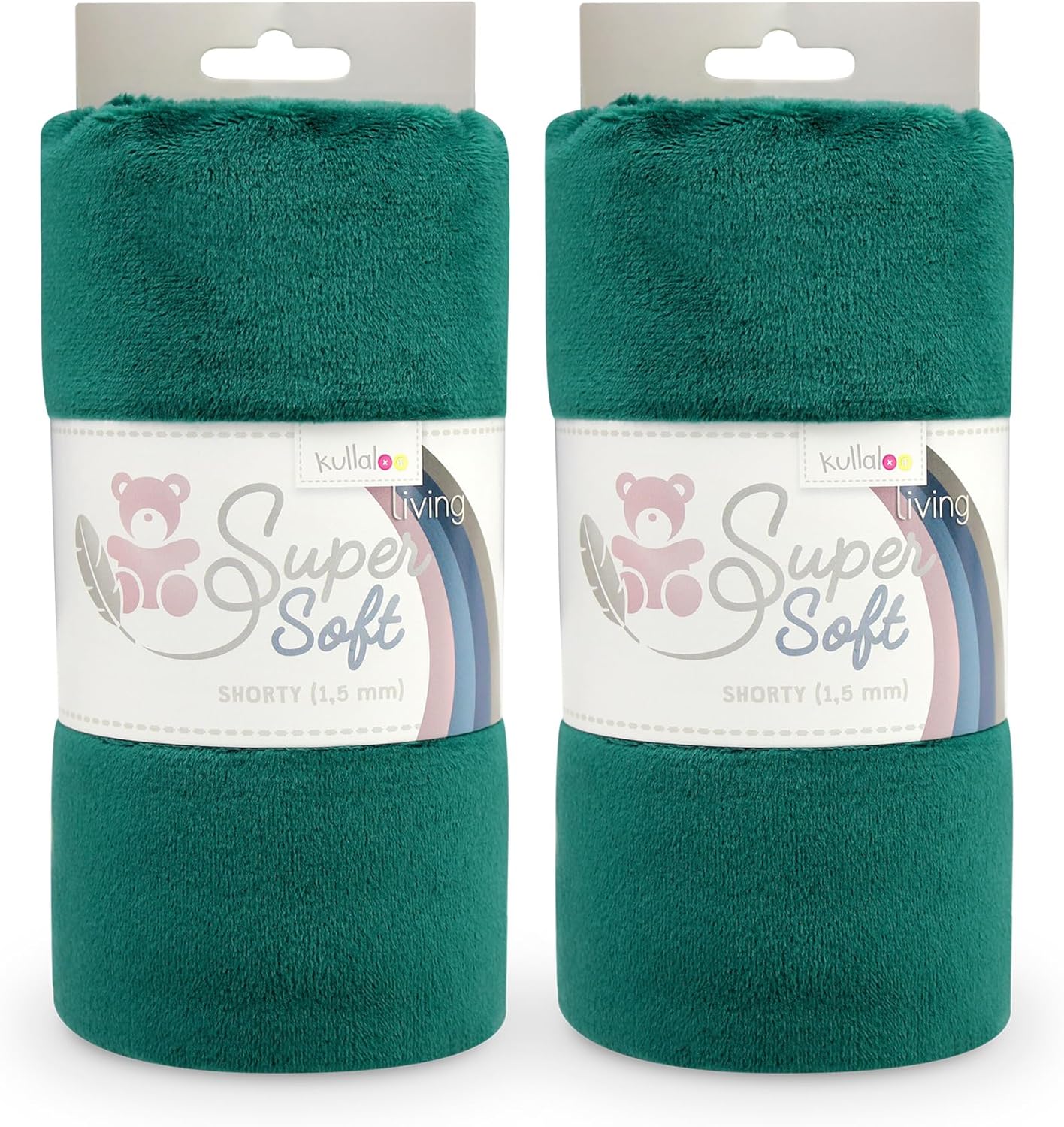 kullaloo Plush Fabric | Solid Dark Emerald Minky Fabric for Sewing (Pack of 2) | Super Soft Cuddle Material | 39.5x29.5 | Plushies, Baby Blankets, Pillows, Pet Beds, Baby Accessories, Apparel