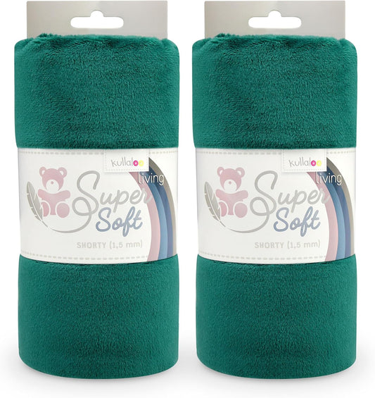 kullaloo Plush Fabric | Solid Dark Emerald Minky Fabric for Sewing (Pack of 2) | Super Soft Cuddle Material | 39.5x29.5 | Plushies, Baby Blankets, Pillows, Pet Beds, Baby Accessories, Apparel