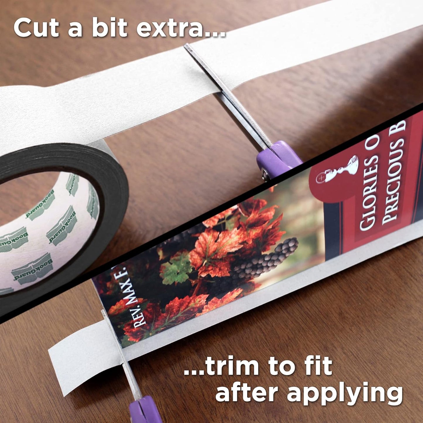 BookGuard 1-1/2 Inch Vinyl-Coated Cotton Cloth Bookbinding Repair Tape, 15 Yard Roll, White