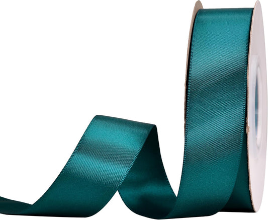 YAMA Double Face Satin Ribbon - 1 inch 25 Yards for Gift Package Wrapping,Floral Design,Hair Accessories,Crafting,Sewing,Wedding Decor, Teal