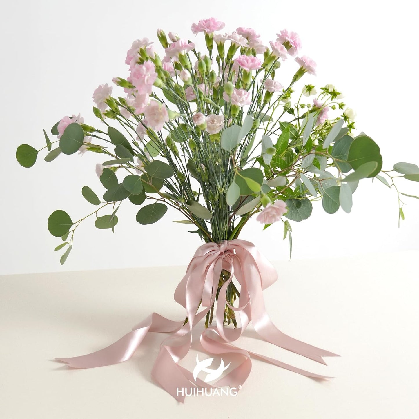 HUIHUANG Dusty Rose Satin Ribbon 1 inch x 50 Yards Double-Faced Polyester Dusty Rose Pink Ribbon for Gift Wrapping, Wedding Invitations, Hair, Bows Making, Floral Arrangement, Holiday Decor