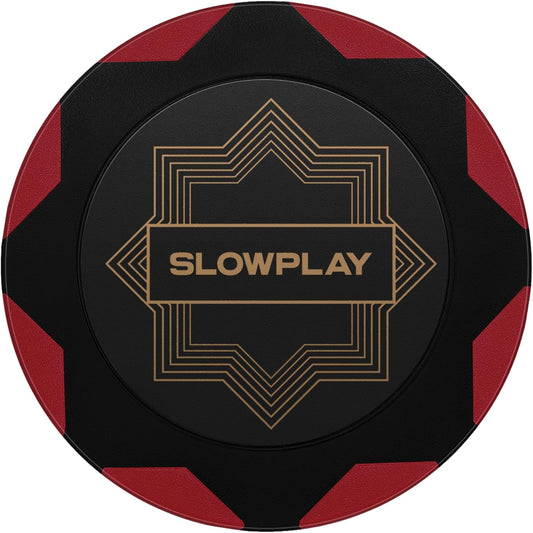 SLOWPLAY Nash Clay Poker Chips, 14 Grams Heavyweight Clay Composite, 40mm Large Chips in Bulk, Pack of 50 in Red Without Denomination