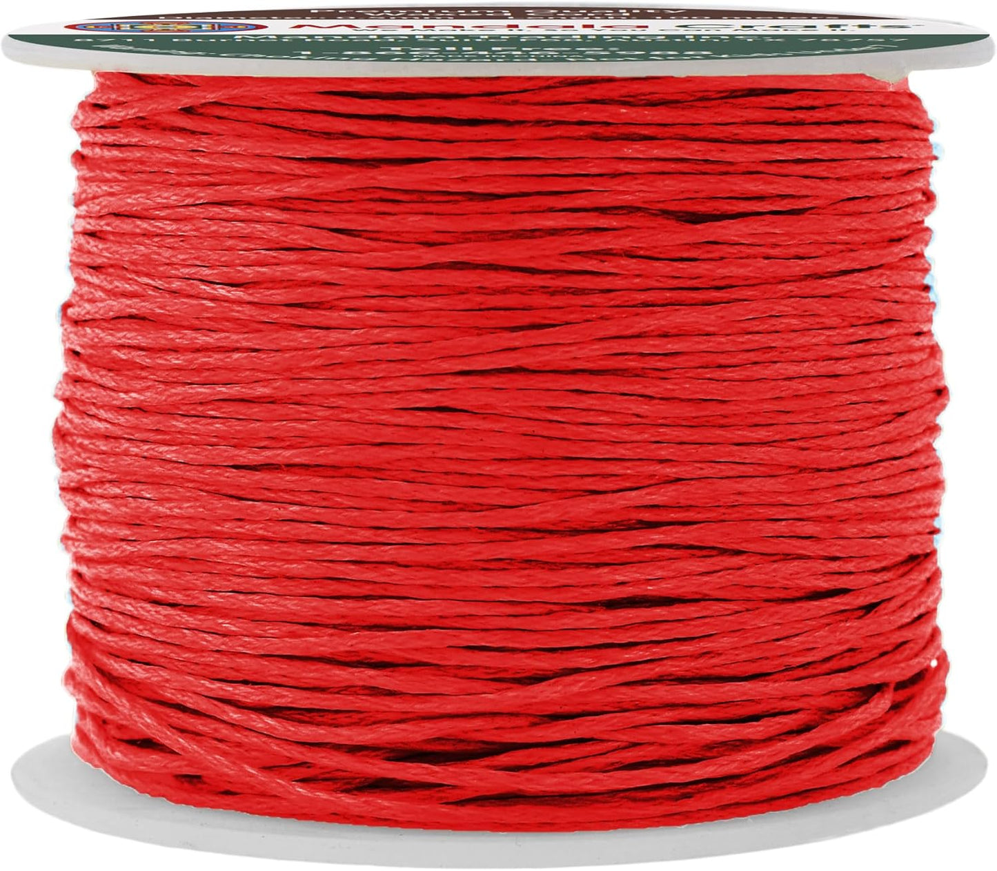 Mandala Crafts 0.5mm 109 Yards Red Cotton Waxed Cord for Jewelry Making Bracelet Cord Waxed String - Beading String Thread Jewelry Cords for Necklaces String