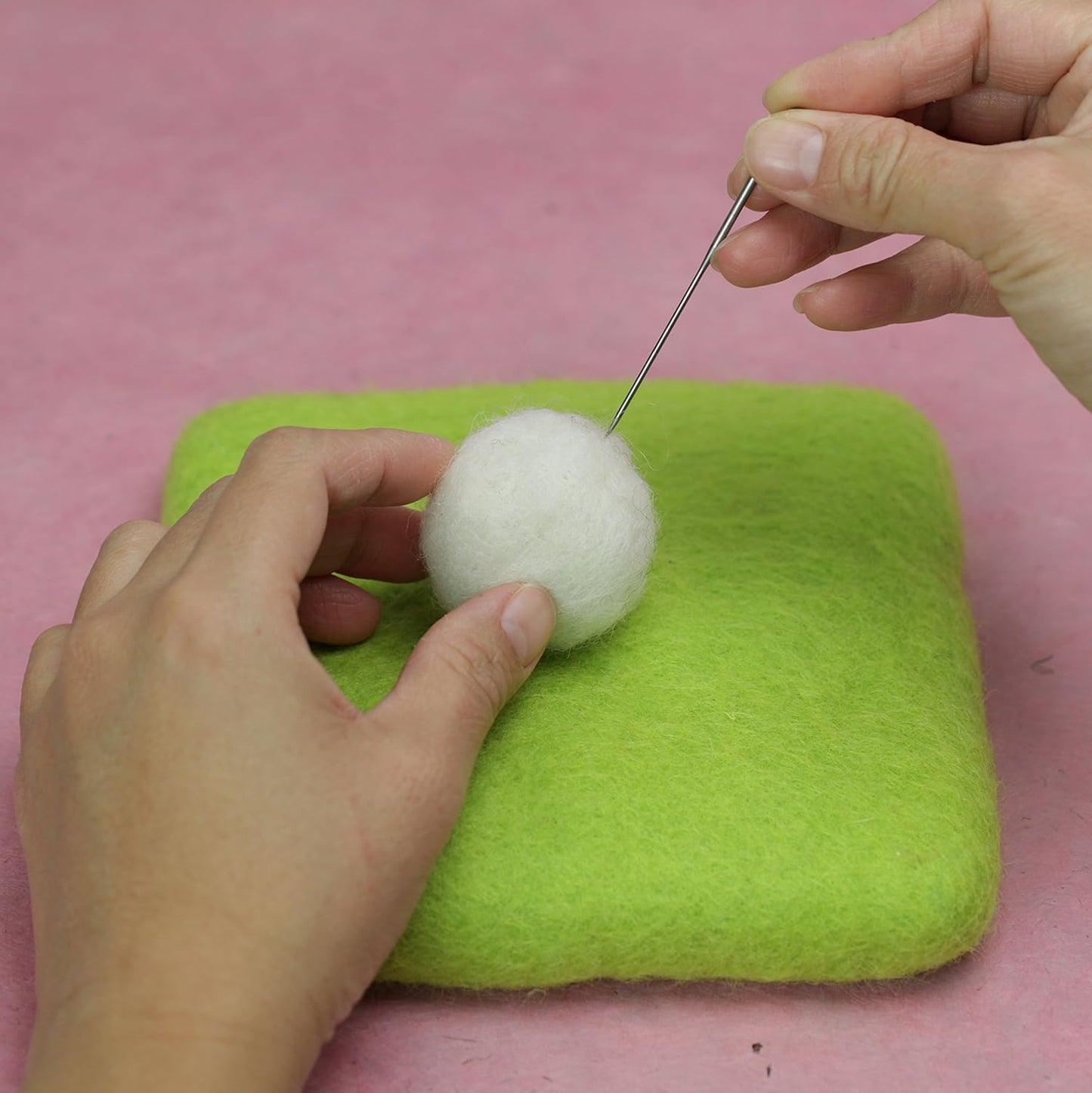 Woolbuddy Needle Felting Pad - Durable Wool Mat for Craft Projects, Foam Alternative, 6"x6"x1.5" (Lime)