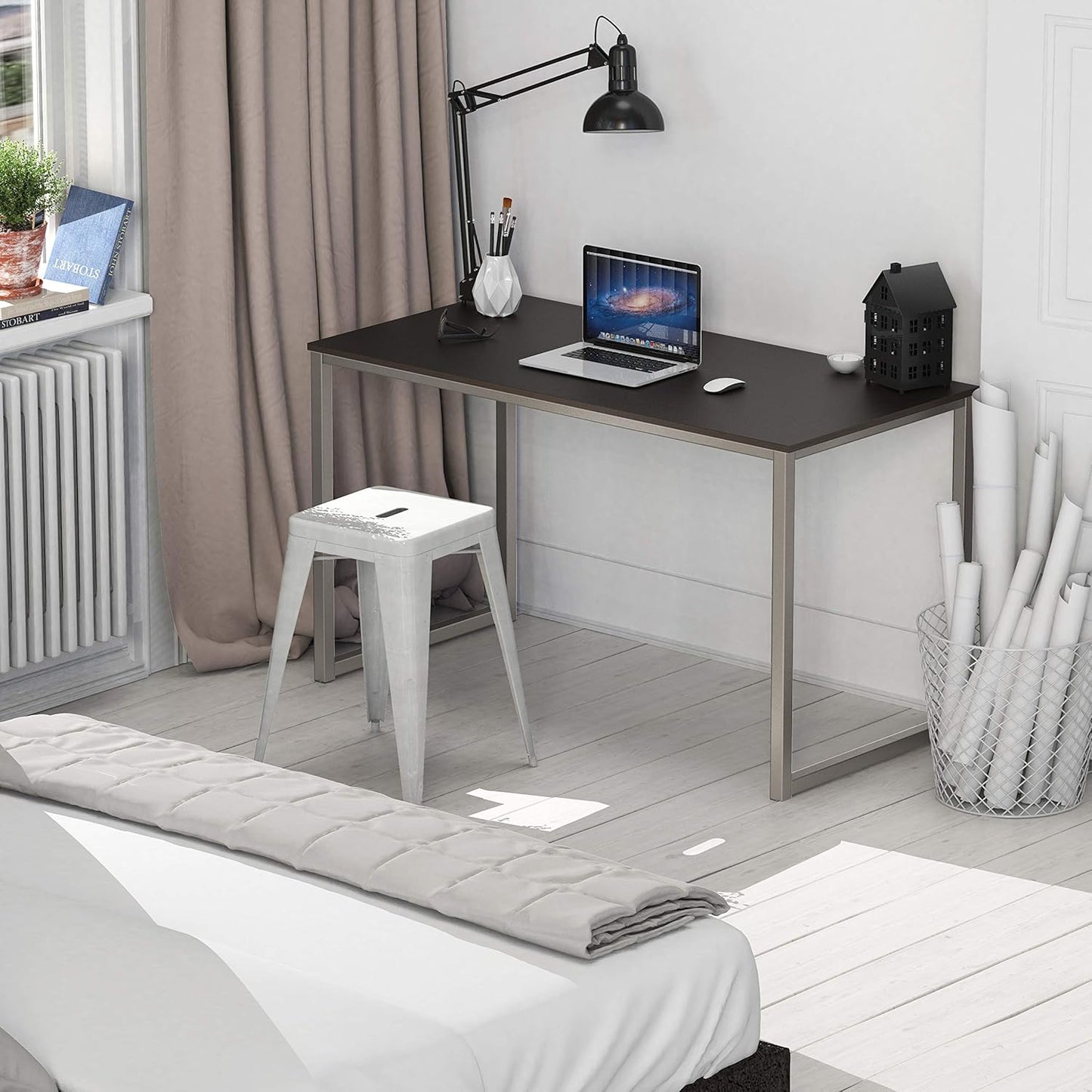 SHW Mission 40-Inch Home Office Computer Desk, Espresso