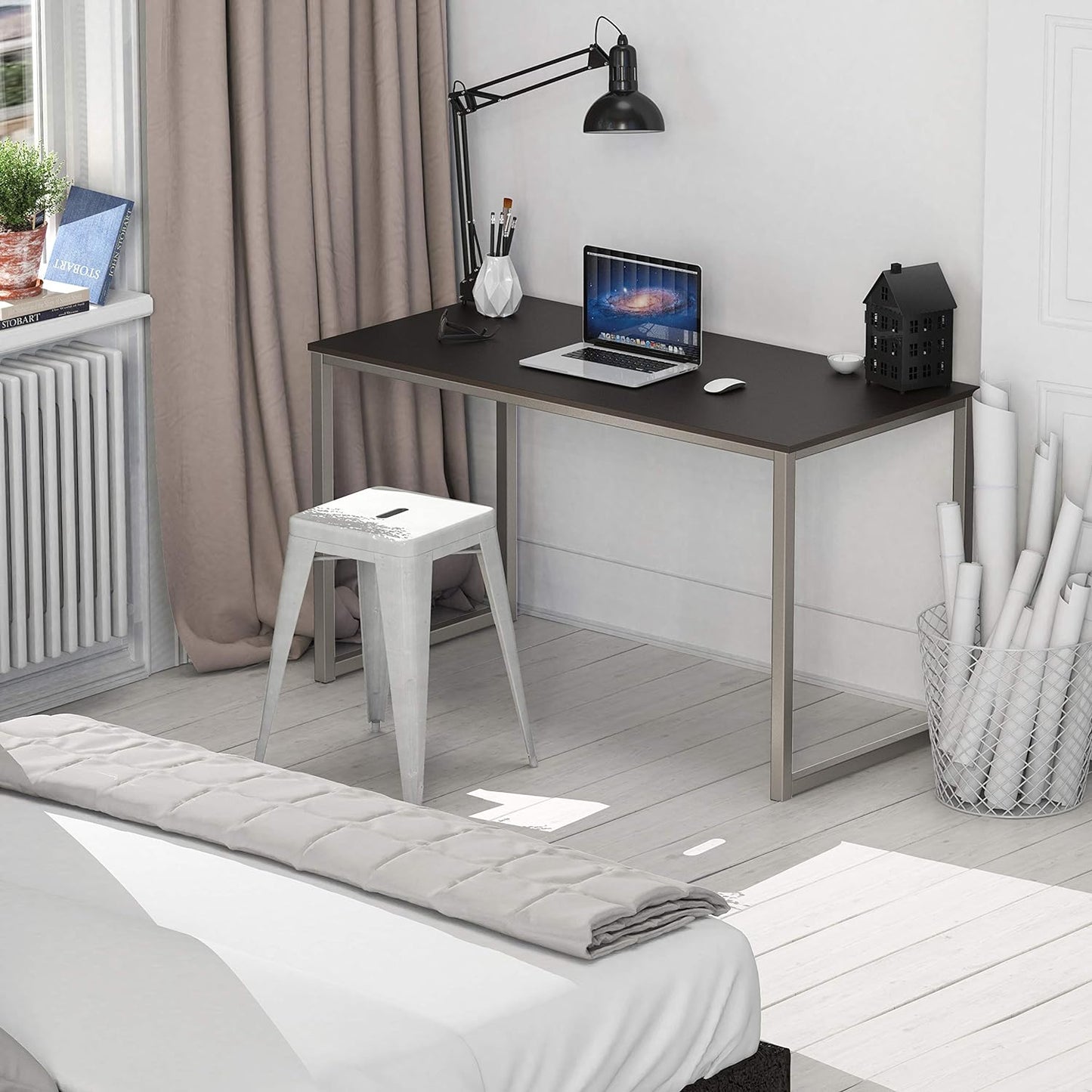 SHW Mission 48-Inch Home Office Computer Desk, Espresso