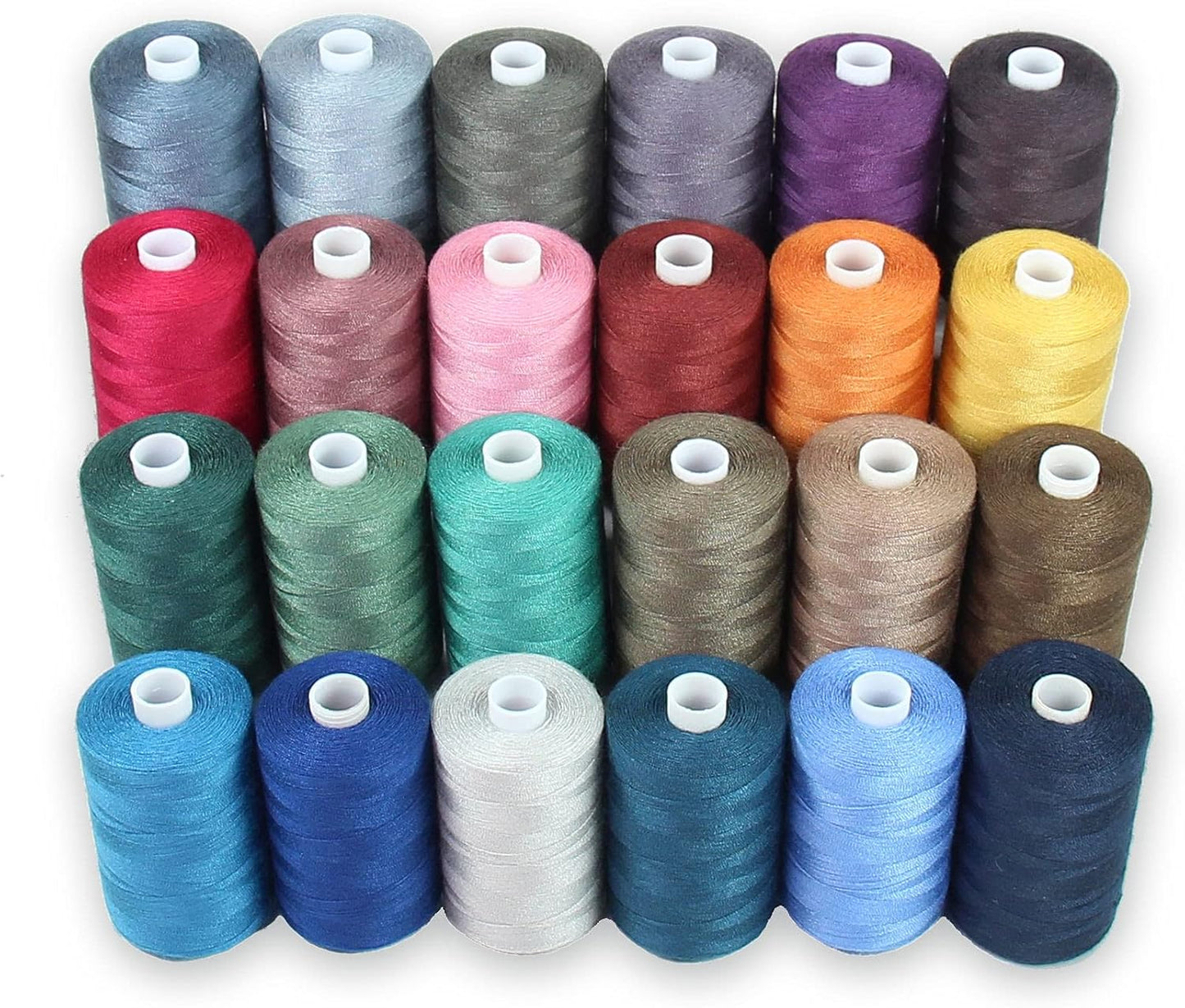 BlesSew Sewing Thread - 24 Spools of Polyester Thread for Sewing Machine for Beginners, Hand Stitching & Quilting - 1000 yds per Spool in Dark Colors