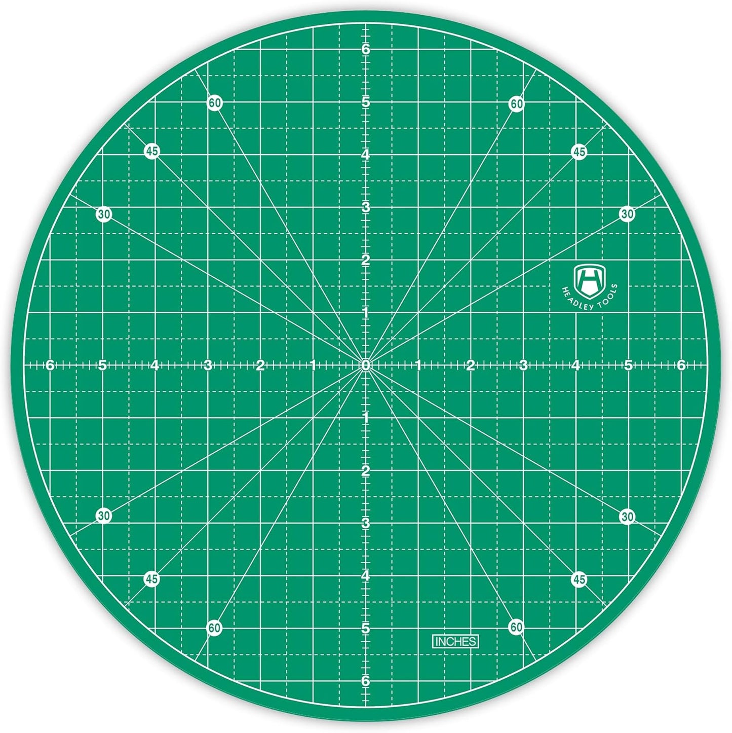 Headley Tools 13"x13" Round Rotating Cutting Mat, Self Healing Mat with 360-Degree Rotation & Anti-Slip Base, Sewing Board Cutting Mat Perfect for Fabric Quilting Leather Hobby Project, Green