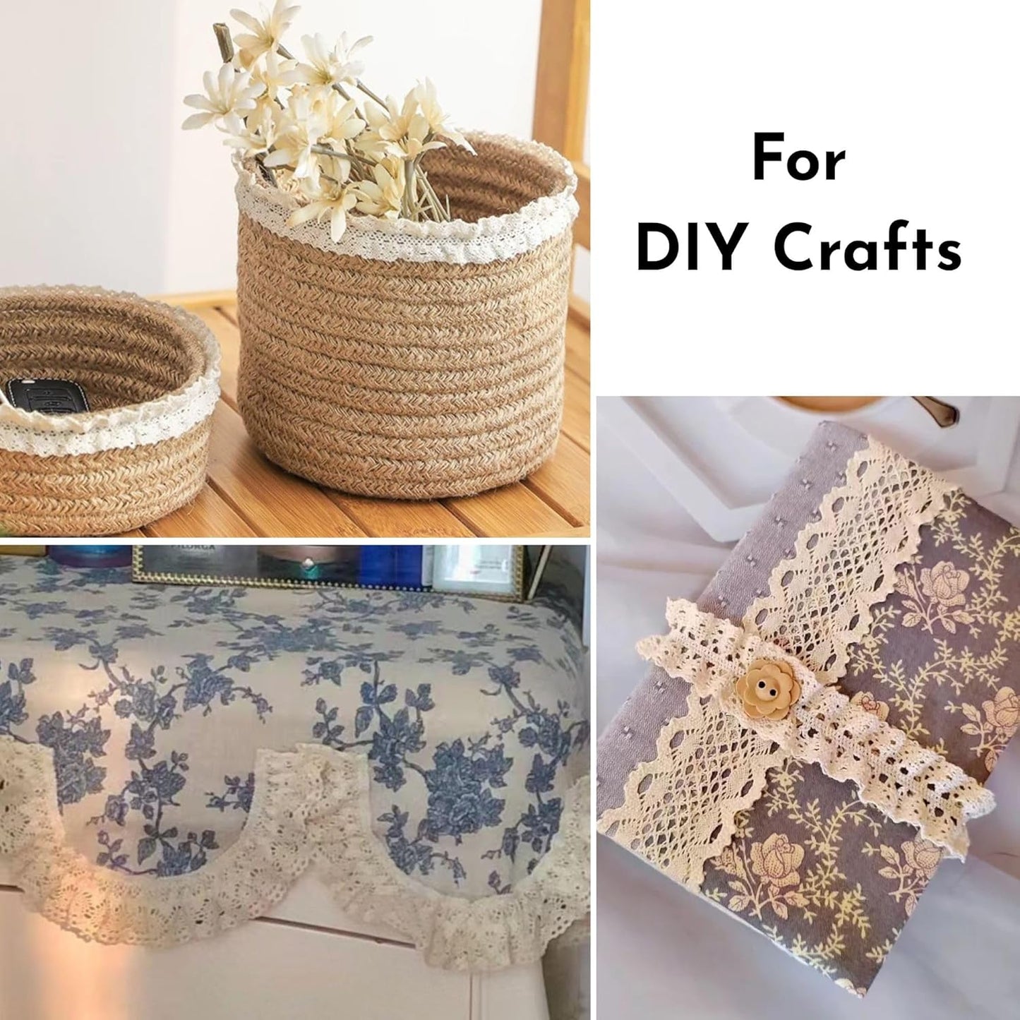 Beige Ruffle Lace Trim 1.6''x3yds Gathered Elastic Lace Ribbon for Sewing Crafts, Apparel Home Decor