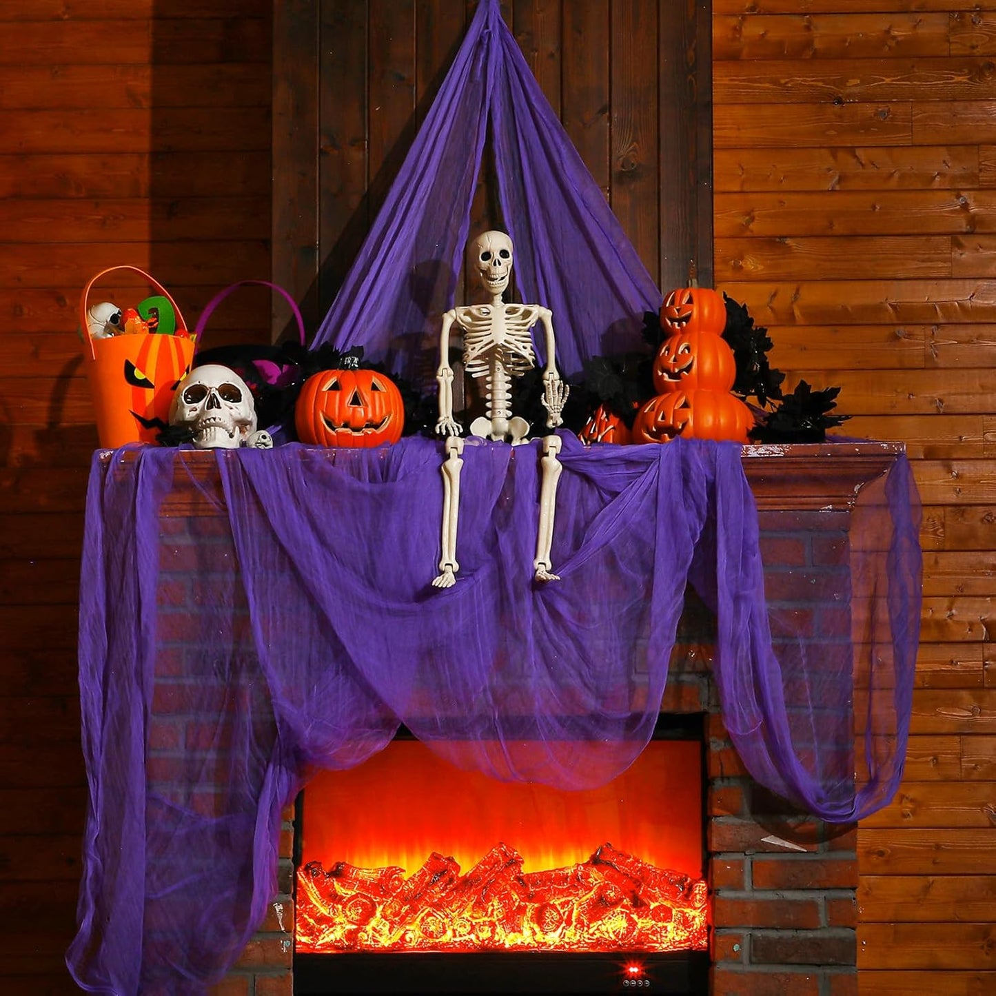 Boao Halloween Cheese cloth 84.65 x 590.55 Inch Purple Cheesecloth Roll for Crafts Large Cotton Muslin Gauze Fabric for Halloween Outdoor & Indoor Spooky Decoration