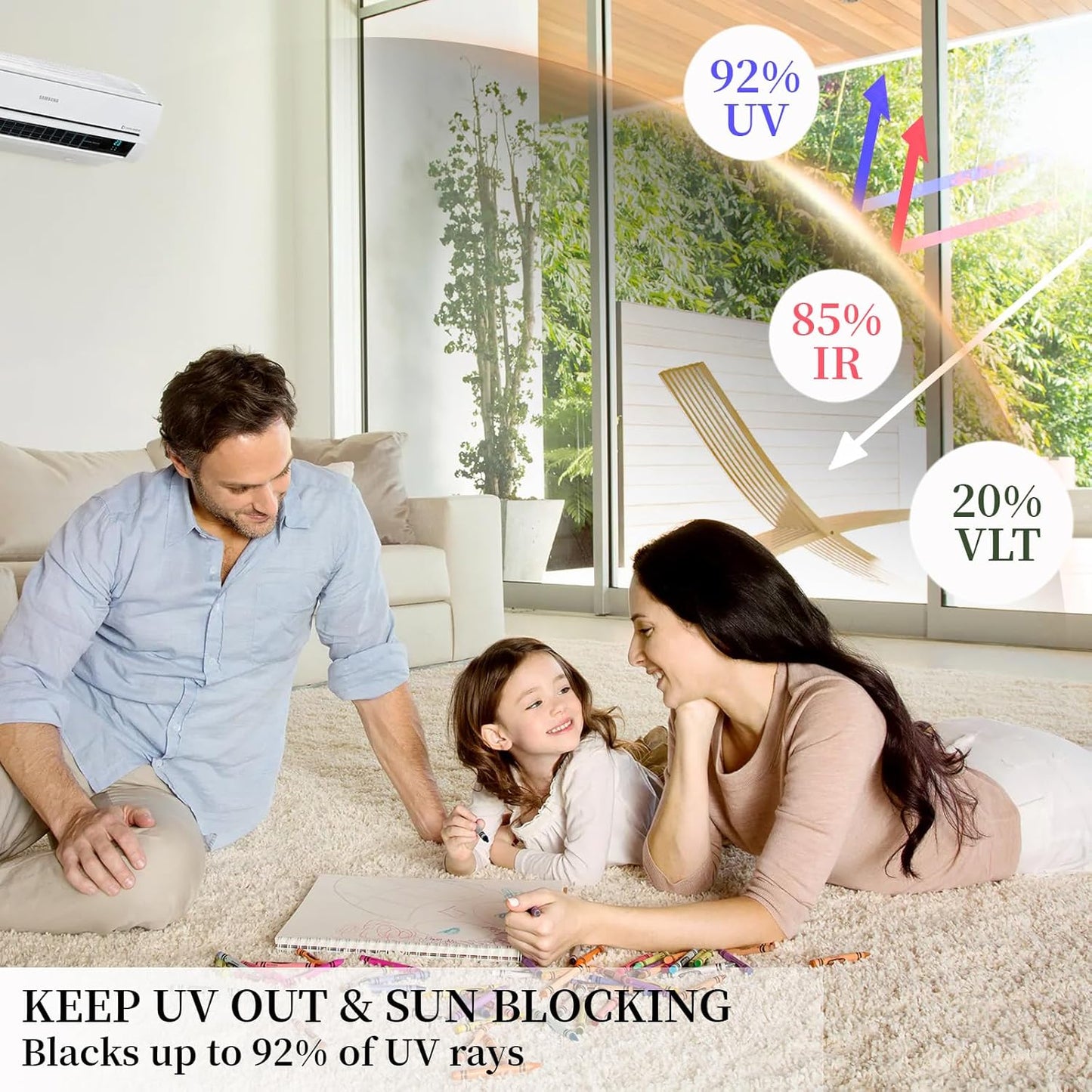 Niviy One Way Window Privacy Film with Installation Tools, Window Tint for Home, Reflective Window Film See Out Not in for Home Office,Black Silver, 29.5 Inch X 118 Inch