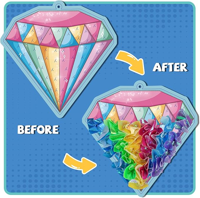 8 Packs Poke in Crafts Art Kits for Girl, Unicorn Mermaid Mess Free Kids' Paper Craft Kits, Birthday Gift for Girls 4 5 6 7 8 9 Years Old, DIY Presents, Mess Free Art Activity