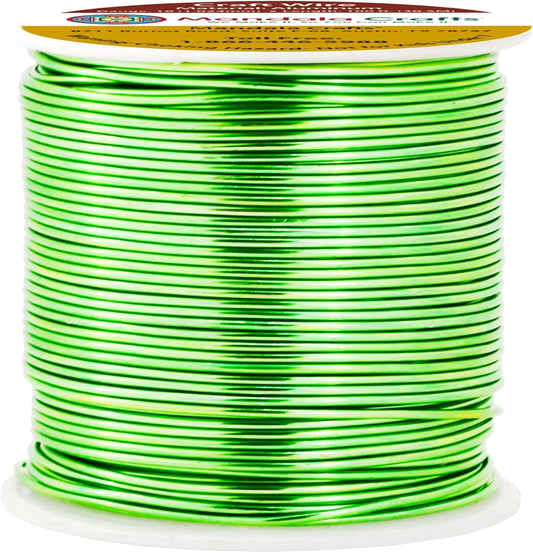 Mandala Crafts 18 Gauge Anodized Aluminum Craft Wire for Jewelry Making - 100 FT Colored Flexible Light Green Wire - Bendable for Bonsai Armature Crafting Sculpting