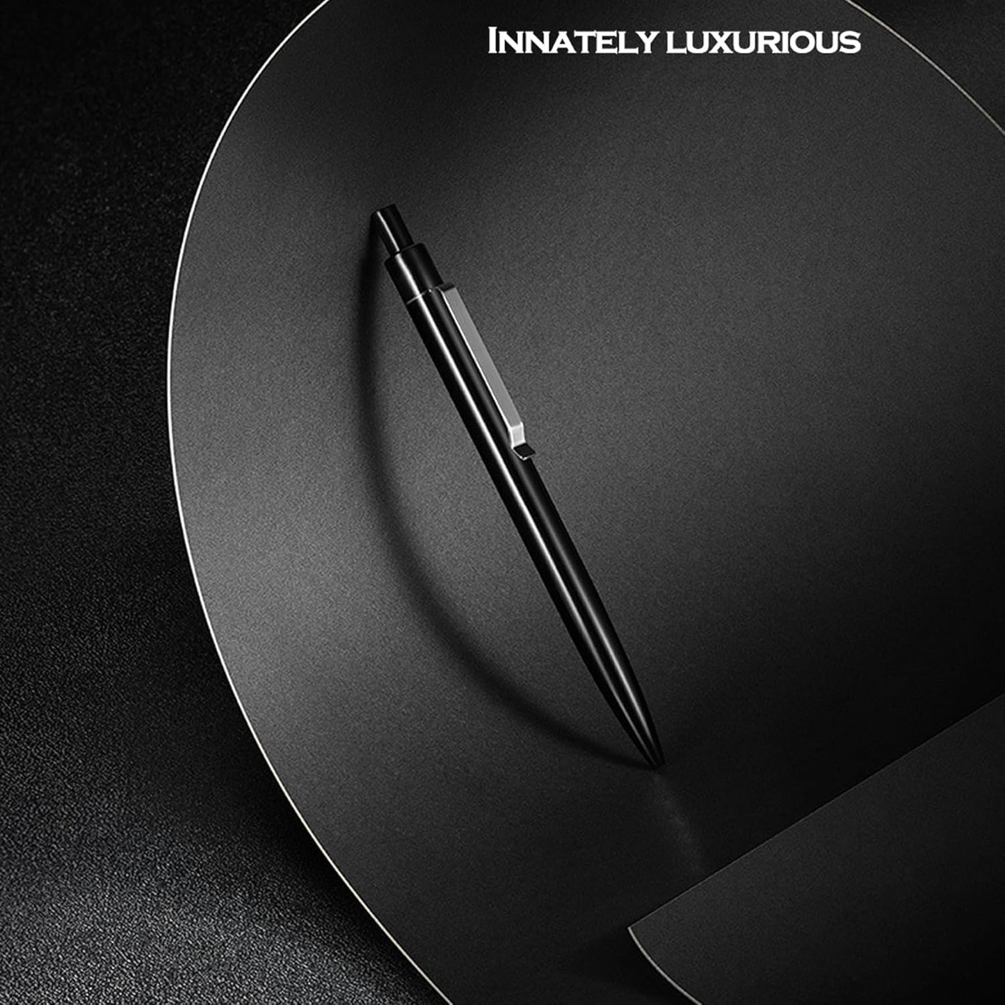 DUNBONG Blue Metal Gel Pen, Gel Ink Ballpoint Pen, Black Ink, 0.5mm Retractable Ink Pen (Blue)