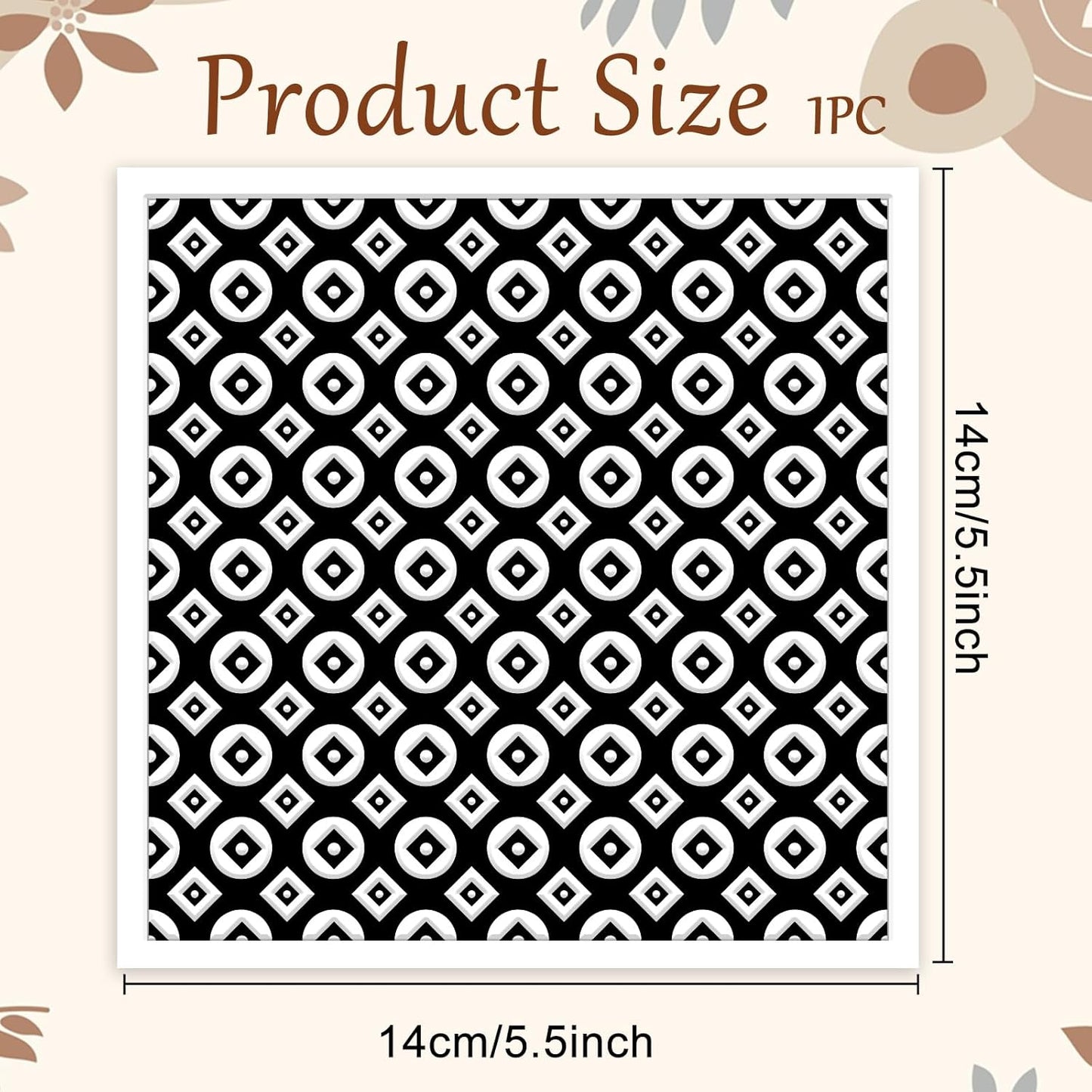 CHGCRAFT Circle Square Polymer Clay Texture Sheets Geometric Silicone Texture Stamp Clay Texture Mat Modeling Pattern Pad Sheets for Jewelry and Earrings Tools, 5.5x5.5 inch