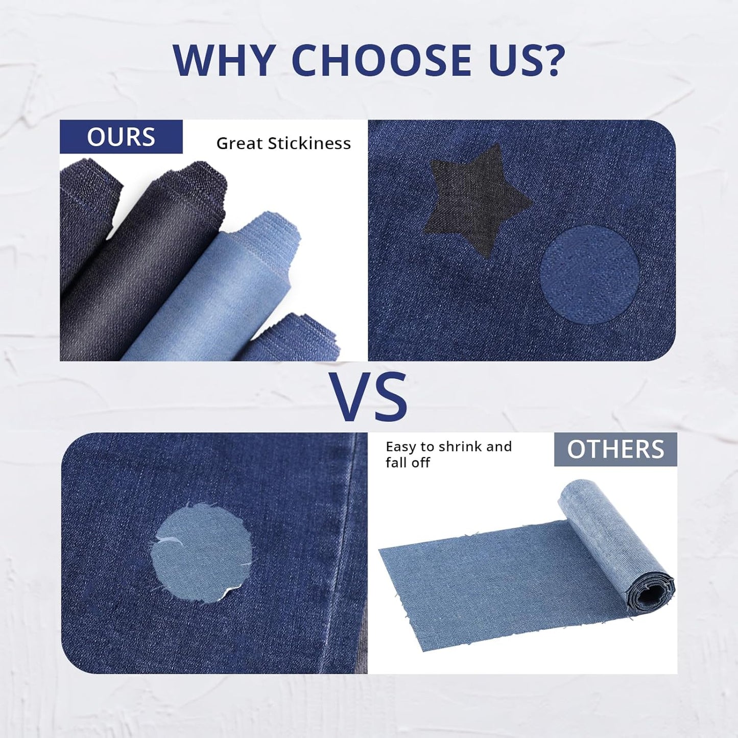 HTVRONT Iron on Patches for Clothes, 3"x60" Iron on Patches for Jeans, Jean Patches,Black Denim Patches for Inside Jeans & Clothing Repair