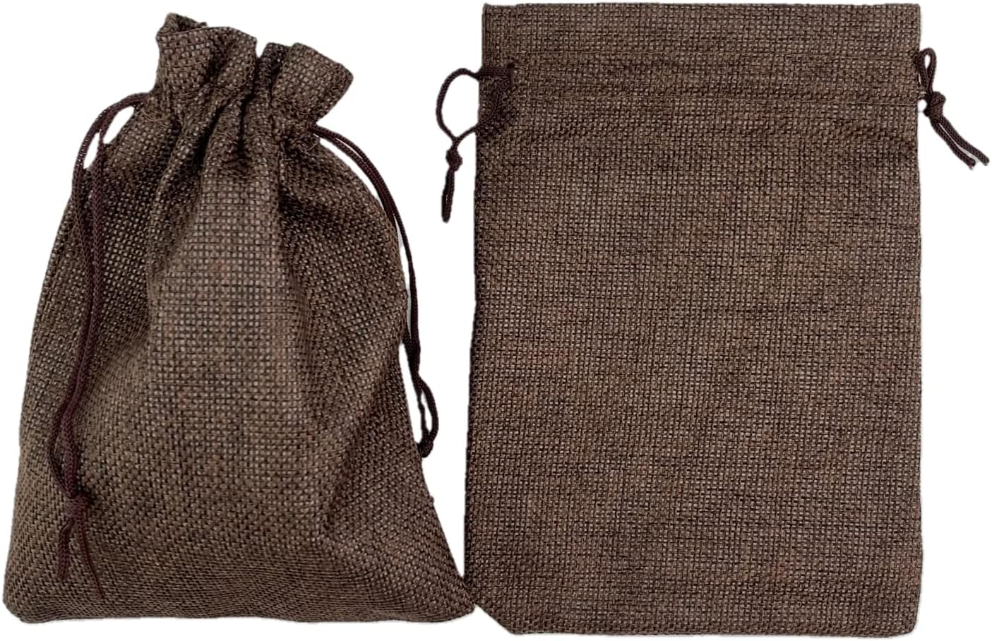 Palmhomee Pack of 25 Burlap Gift Bags with Drawstring Linen Jewelry Pouches Wedding Hessian Jute Bags for Birthday and Treat Pouches Party Wedding Favors Gift (5x7 Inch, Coffee)